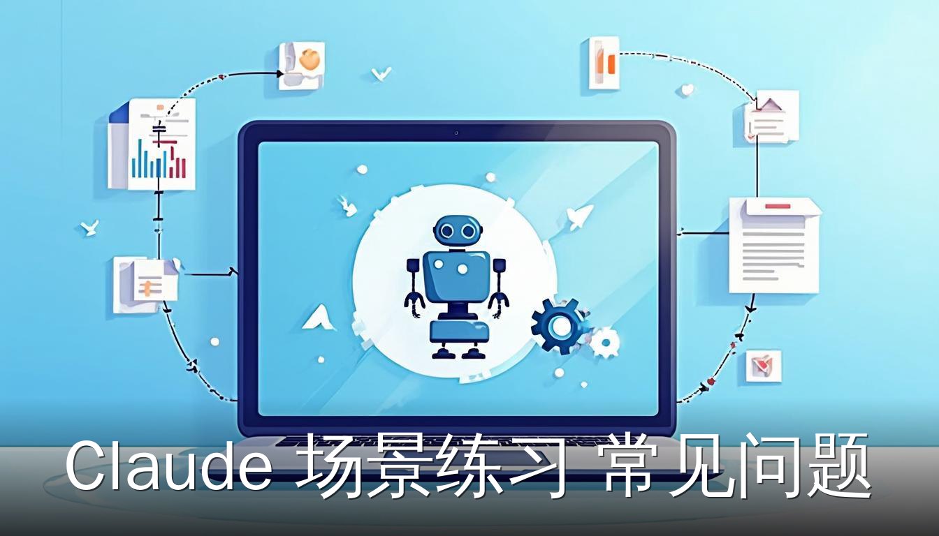 Claude 场景练习 常见问题 概念图 笔记本电脑 机器人 齿轮 箭头 文档