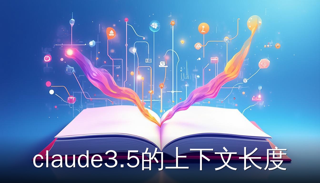 claude3.5的上下文长度概念插画，书籍与数据流
